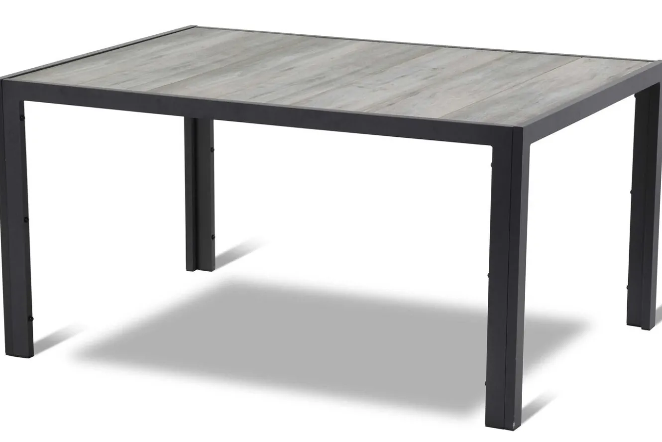 HARTMAN Tanger/Aruba Garten-Essgruppe, xerix/grey wood, Aluminium/Keramik, 168x105cm, 4 Stapelsessel
