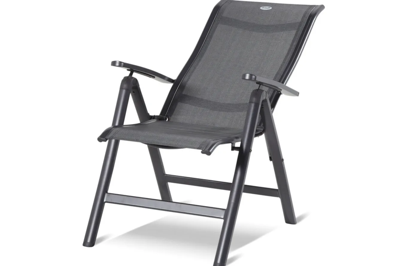 HARTMAN Xanadu / Alice Comfort Garten-Essgruppe, xerix/anthrazit, Alu/Teakholz, 6 Klappstühle, 220x100cm