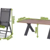 HARTMAN Xanadu / Alice Comfort Garten-Essgruppe, xerix/anthrazit, Alu/Teakholz, 8 Klappstühle, 220x100cm