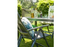 HARTMAN Xanadu / Alice Comfort Garten-Essgruppe, xerix/anthrazit, Alu/Teakholz, 8 Klappstühle, 220x100cm
