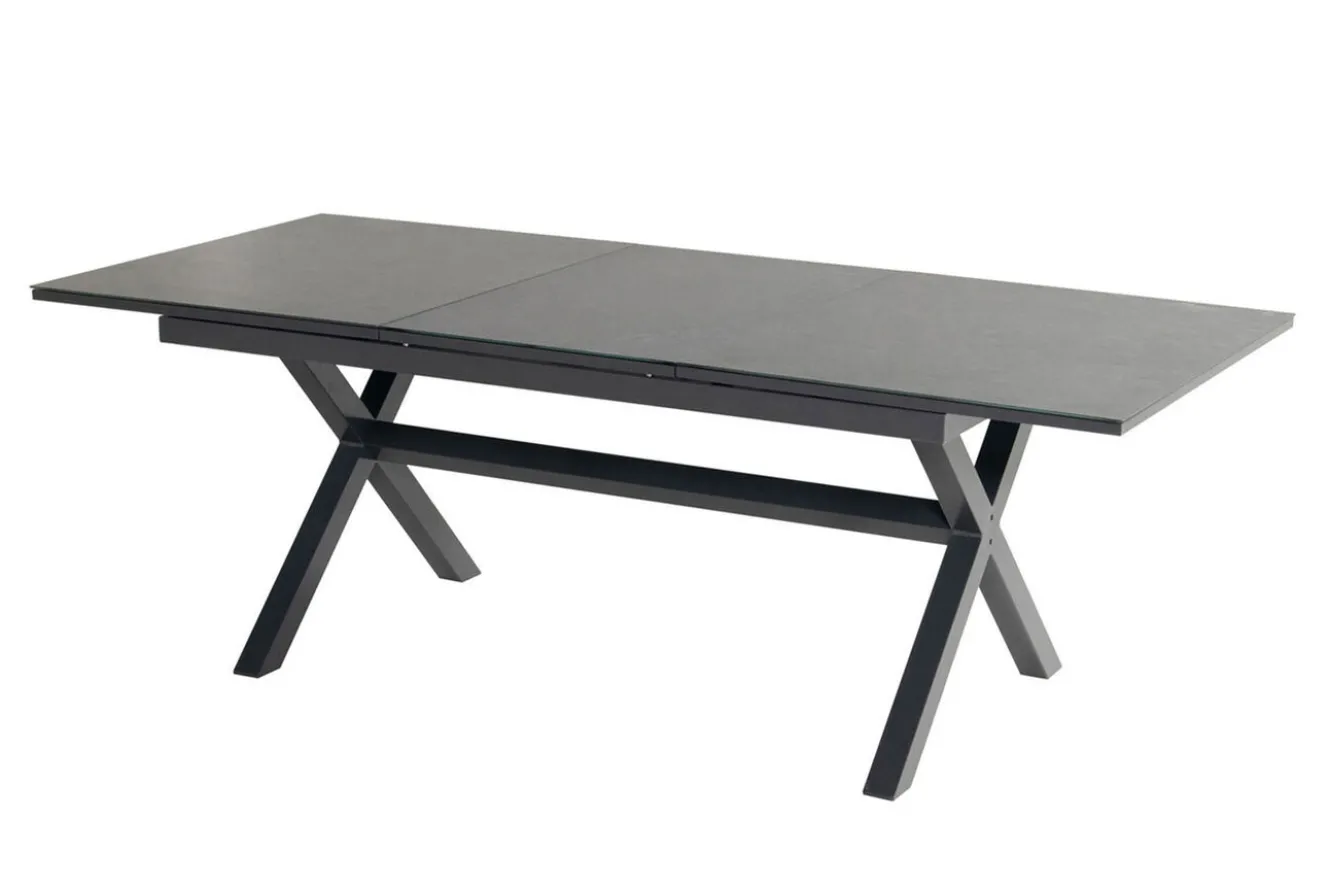 HARTMAN Xanadu / Alice Garten-Essgruppe, xerix, Alu/Textilene/Glaskeramik, 6 Stapelsessel, 160/220x100cm