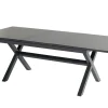 HARTMAN Xanadu / Alice Garten-Essgruppe, xerix/natur, Alu/Teak/Glaskeramik, 4x4 Textilen, 6 Klappstühle, 160/220x100cm, Teak Armlehnen