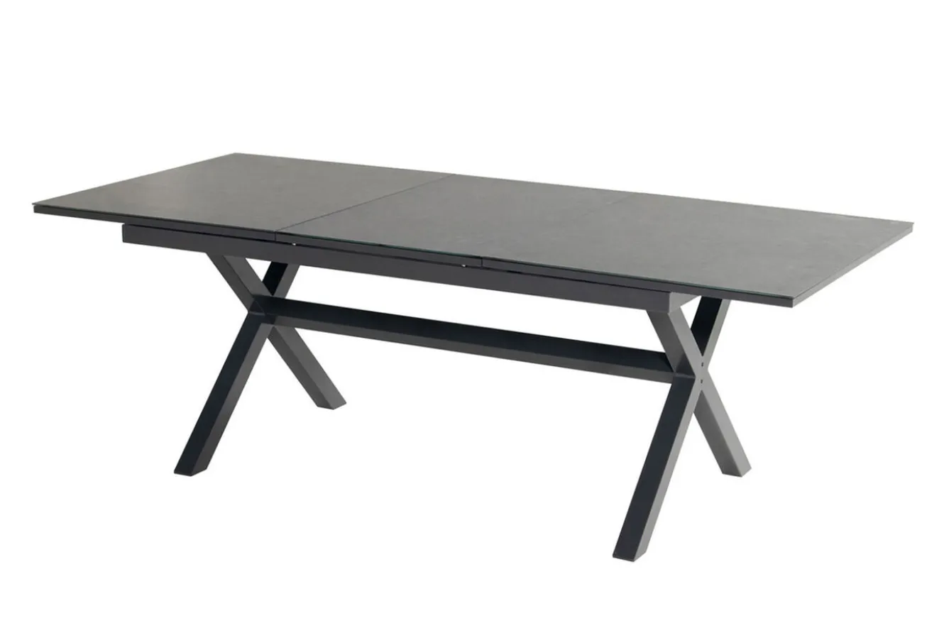 HARTMAN Xanadu / Alice Garten-Essgruppe, xerix, Alu/Textilene/Glaskeramik, 4 Klappstühle, 160/220x100cm