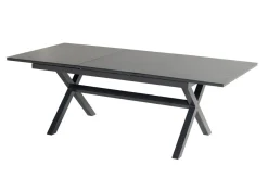 HARTMAN Xanadu / Alice Garten-Essgruppe, xerix/natur, Alu/Teak/Glaskeramik, 4x4 Textilen, 4 Klappstühle, 160/220x90cm, Teak Armlehnen