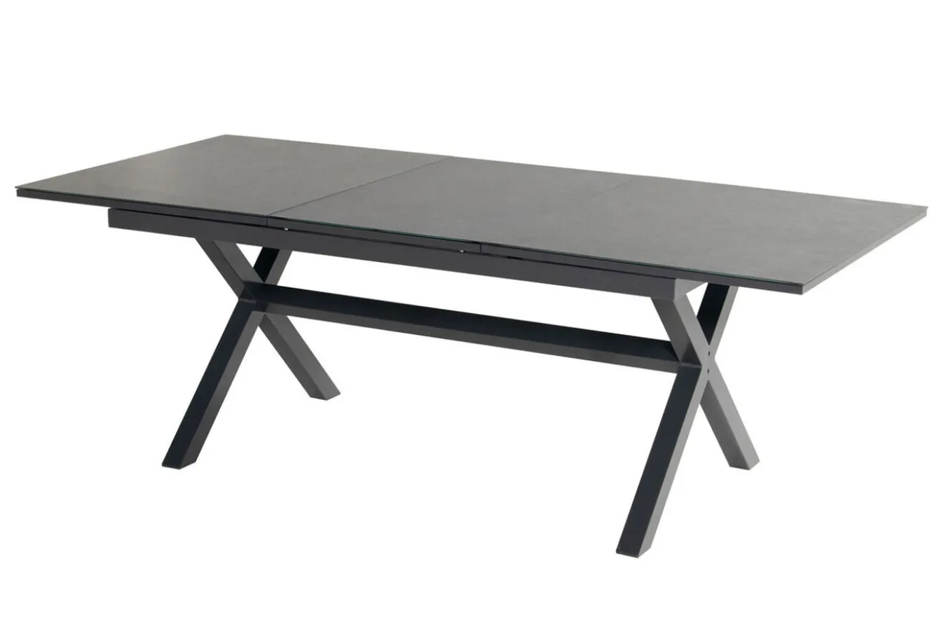 HARTMAN Xanadu / Alice Garten-Essgruppe, xerix, Alu/Textilene/Glaskeramik, 4 Stapelsessel, 2 Klappstühle, 160/220x100cm