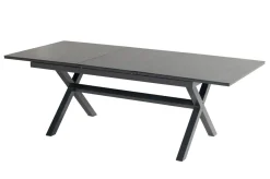 HARTMAN Xanadu / Alice Garten-Essgruppe, xerix, Alu/Textilene/Glaskeramik, 4 Stapelsessel, 160/220x100cm