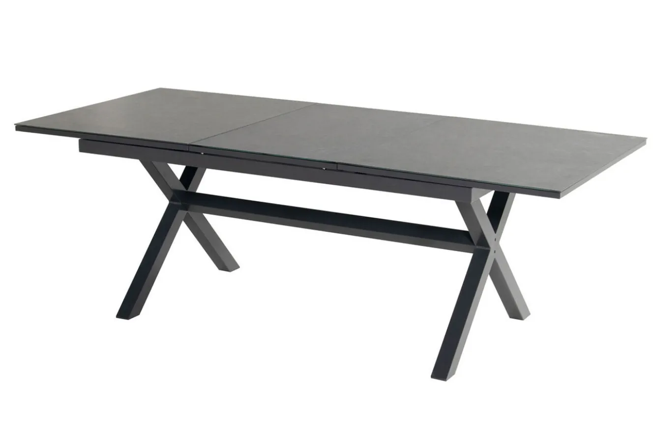 HARTMAN Xanadu / Alice Garten-Essgruppe, xerix, Alu/Textilene/Glaskeramik, 6 Stapelsessel, 2 Klappstühle, 160/220x100cm