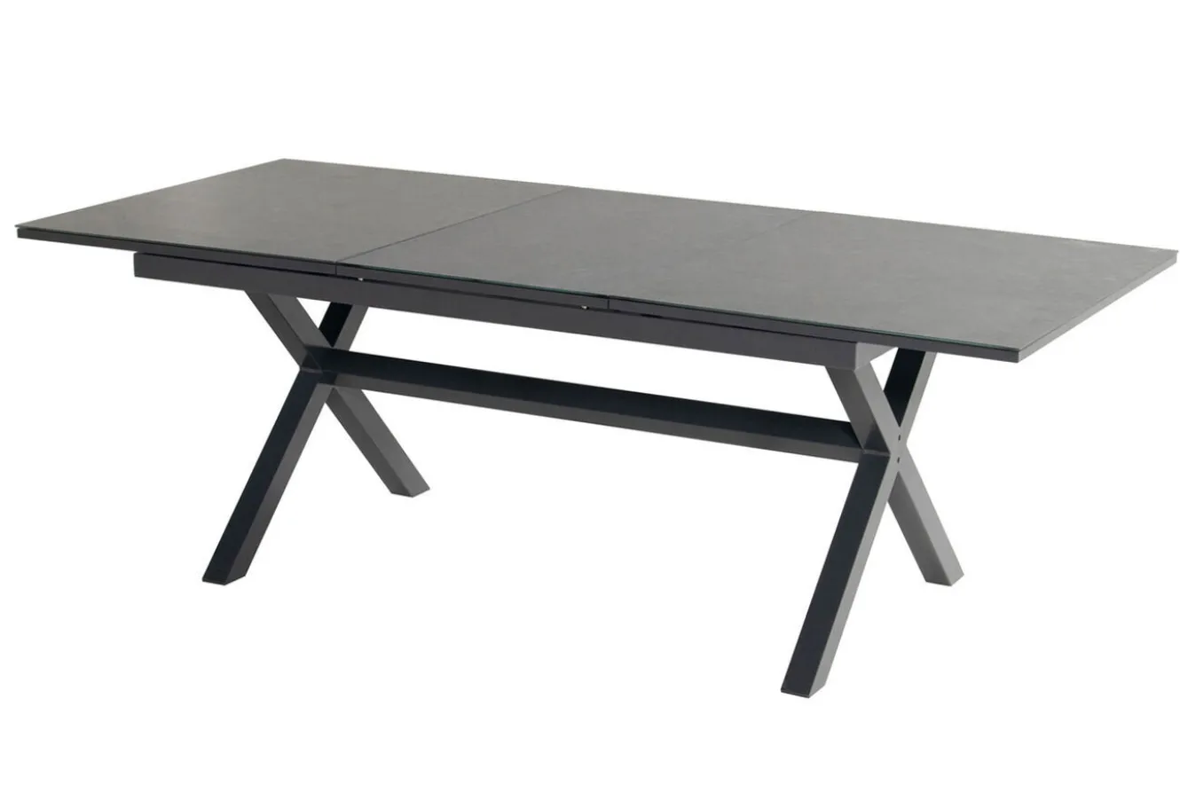 HARTMAN Xanadu / Alice Garten-Essgruppe, xerix, Alu/Textilene/Glaskeramik, 2 Stapelsessel, 6 Klappstühle, 160/220x100cm