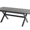 HARTMAN Xanadu / Aruba Garten-Essgruppe, xerix/natur, Alu/Teak/Glaskeramik, 6 Dining Sessel, 2 Klappstühle, 160/220x100cm, Teak Armlehnen