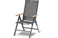 HARTMAN Xanadu / Aruba Garten-Essgruppe, xerix/anthrazit, Alu/Teakholz, 6 Klappstühle, Teakarmlehnen, 220x100cm
