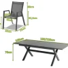HARTMAN Xanadu / Aruba Garten-Essgruppe, xerix, Alu/Textilene/Glaskeramik, 8 Stapelsessel, 160/220x100cm