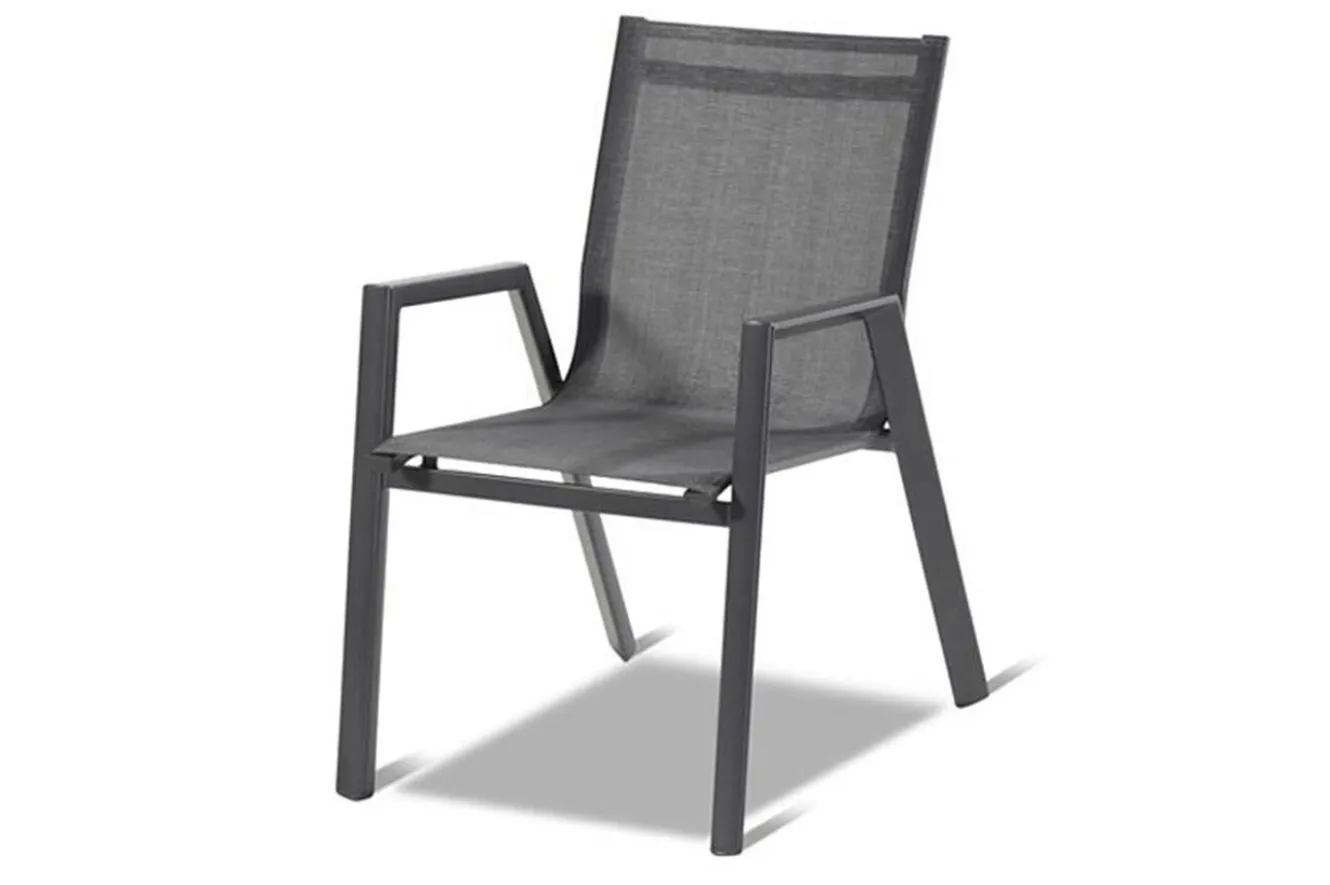 HARTMAN Xanadu / Aruba Garten-Essgruppe, xerix, Alu/Textilene/Glaskeramik, 8 Stapelsessel, 160/220x100cm
