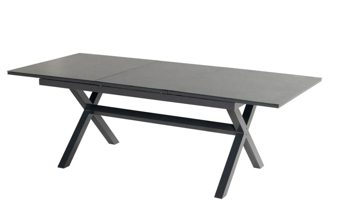 HARTMAN Xanadu / Aruba Garten-Essgruppe, xerix, Alu/Textilene/Glaskeramik, 8 Stapelsessel, 160/220x100cm