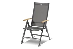 HARTMAN Xanadu / Aruba Garten-Essgruppe, xerix/natur, Alu/Teak/Glaskeramik, 8 Klappstühle, 160/220x100cm, Teak Armlehnen