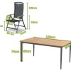 HARTMAN Xanadu / Aruba Garten-Essgruppe, xerix, Alu/Textilene/Glaskeramik, 4 Stapelsessel, 160/220x100cm