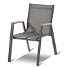 HARTMAN Xanadu / Aruba Garten-Essgruppe, xerix/natur, Alu/Teak/Glaskeramik, 2 Dining Sessel, 6 Klappstühle, 160/220x100cm, Teak Armlehnen