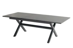 HARTMAN Xanadu / Aruba Garten-Essgruppe, xerix/natur, Alu/Teak/Glaskeramik, 2 Dining Sessel, 6 Klappstühle, 160/220x100cm, Teak Armlehnen