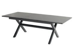 HARTMAN Xanadu / Aruba Garten-Essgruppe, xerix/natur, Alu/Teak/Glaskeramik, 8 Dining Sessel, 160/220x100cm, Teak Armlehnen