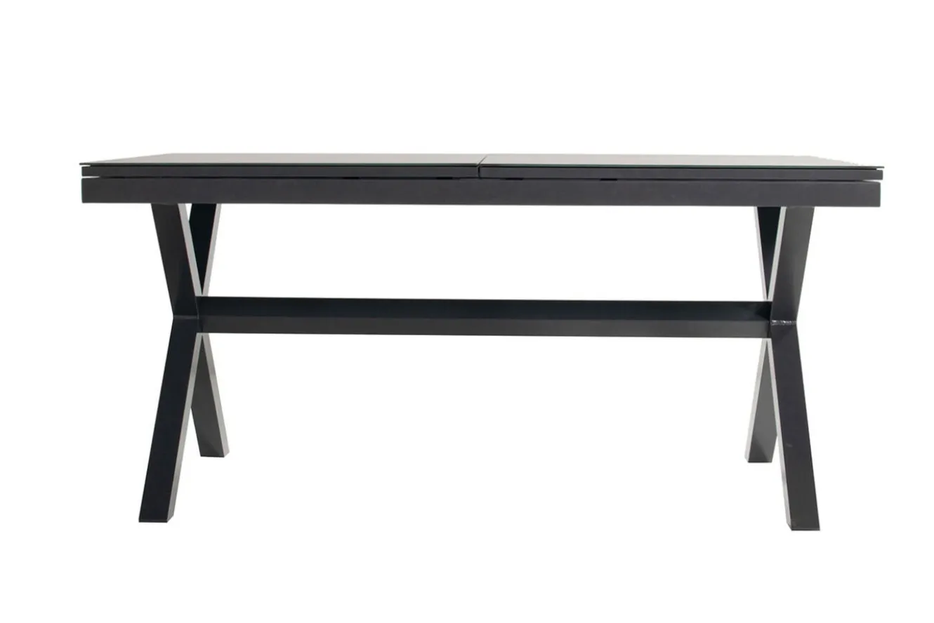 HARTMAN Xanadu / Primo Garten-Essgruppe, xerix, Alu/Textilene/Glaskeramik, 8 Klappstühle, 160/220x100cm, Ausziehfunktion