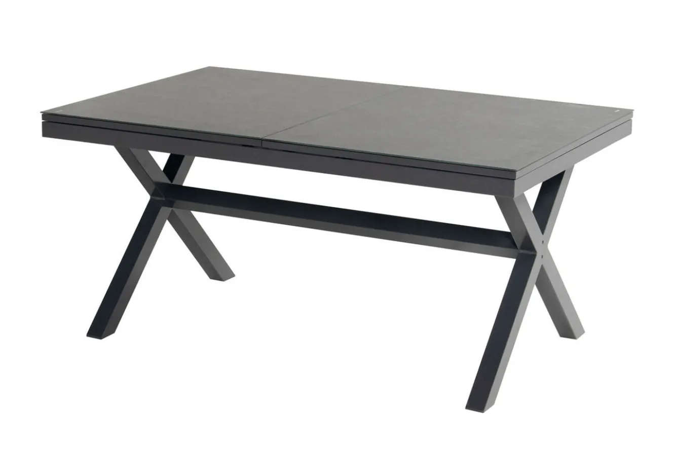 HARTMAN Xanadu / Primo Garten-Essgruppe, xerix, Alu/Textilene/Glaskeramik, 8 Klappstühle, 160/220x100cm, Ausziehfunktion