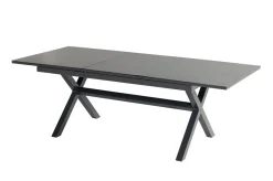 HARTMAN Xanadu / Raffaelo Garten-Essgruppe, xerix/natur, Alu/Teak/Glaskeramik, 2 Dining Sessel, 4 Klappstühle, 160/220x100cm, Teak Armlehnen