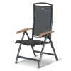 HARTMAN Xanadu / Raffaelo Garten-Essgruppe, xerix/natur, Alu/Teak/Glaskeramik, 8 Klappstühle, 160/220x100cm, Teak Armlehnen
