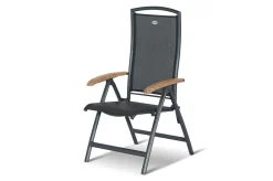HARTMAN Xanadu / Raffaelo Garten-Essgruppe, xerix/natur, Alu/Teak/Glaskeramik, 8 Klappstühle, 160/220x100cm, Teak Armlehnen