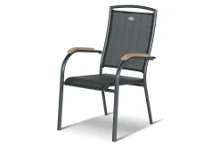 HARTMAN Xanadu / Raffaelo Garten-Essgruppe, xerix/natur, Alu/Teak/Glaskeramik, 6 Dining Sessel, 160/220x100cm, Teak Armlehnen