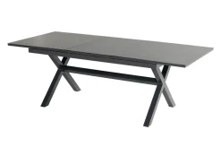HARTMAN Xanadu / Raffaelo Garten-Essgruppe, xerix/natur, Alu/Teak/Glaskeramik, 4 Dining Sessel, 160/220x100cm, Teak Armlehnen