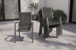 Kettler Altura 6er-Set Stapelsessel, Exlusivmodell, anthrazit/anthrazit, 0302102-7100