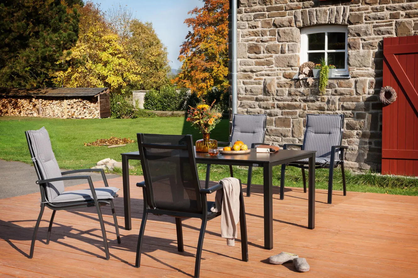 Kettler Altura 4er-Set Stapelsessel, anthrazit/anthrazit, 0302102-7100