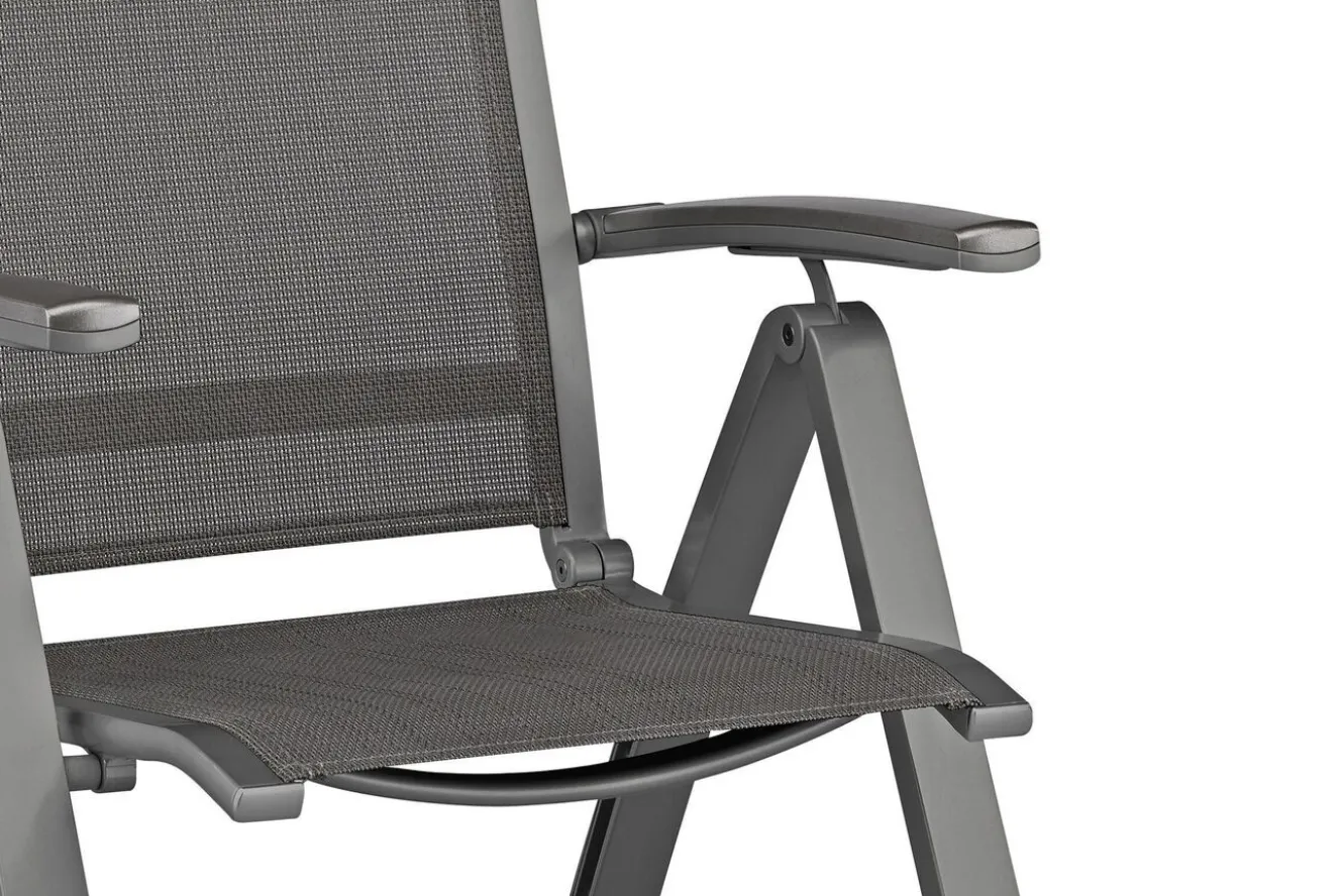 KETTLER Altura Garten-Essgruppe, anthrazit/anthrazit, Alu/Textilene, 180/240x90cm, 6 Klappstühle