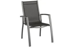 KETTLER Altura Garten-Essgruppe, anthrazit, Alu/Textilene, Tisch 180/240x100cm, 6 Stapelsessel