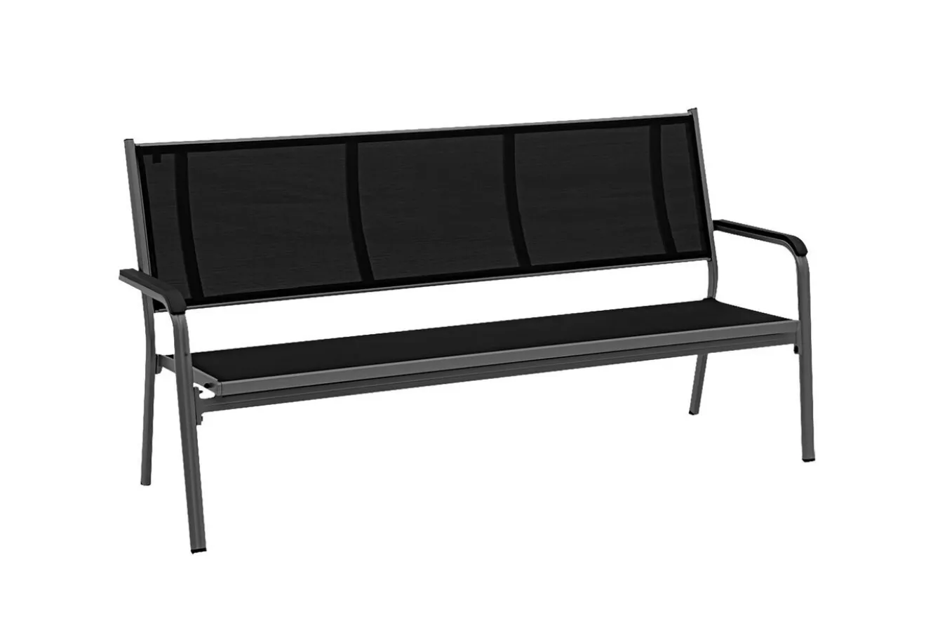 KETTLER BasicPlus 3er Bank, anthrazit, Alu/Textilene, 67x97x191, 0310612-7000