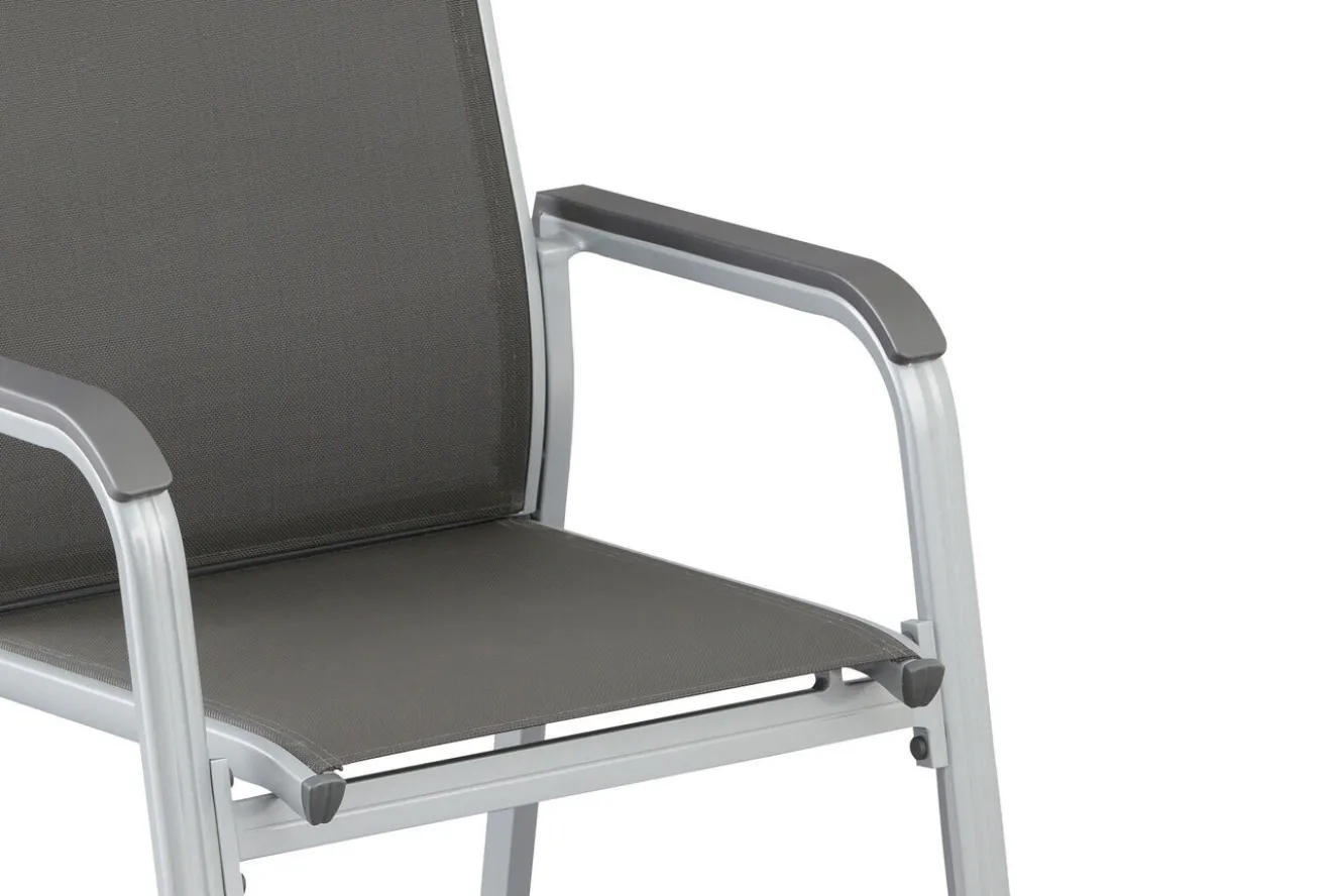 Kettler BasicPlus 4er-Set Stapelsessel, silber/anthrazit, 0301205-0000