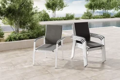 Kettler BasicPlus 4er-Set Stapelsessel, silber/anthrazit, 0301205-0000