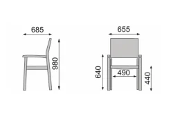Kettler BasicPlus 4er-Set Stapelsessel, silber/anthrazit, 0301205-0000