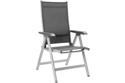 KETTLER BasicPlus Garten-Essgruppe, silber/anthrazit, Alu/Spraystone/Textil, 160 x 95 cm, 4 Klappstühle