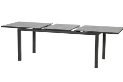 KETTLER Basic Plus Garten-Essgruppe, anthrazit/anthrazit, Alu/Textilene, 180/240x90cm, 4 Stapel-, 2 Klappstühle