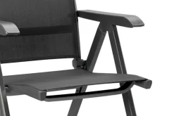 KETTLER Basic Plus Garten-Essgruppe, anthrazit/anthrazit, Alu/Textilene, 180/240x90cm, 4 Stapel-, 2 Klappstühle