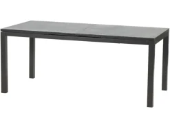 KETTLER Basic Plus Garten-Essgruppe, anthrazit/anthrazit, Alu/Textilene, 180/240x90cm, 4 Stapel-, 2 Klappstühle