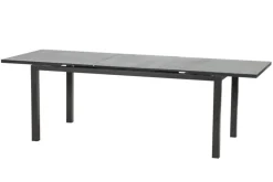KETTLER Basic Plus Garten-Essgruppe, anthrazit/anthrazit, Alu/Textilene, 180/240x90cm, 4 Stapel-, 2 Klappstühle