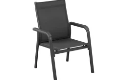 KETTLER Basic Plus Garten-Essgruppe, anthrazit/anthrazit, Alu/Textilene, 180/240x90cm, 6 Stapelsessel