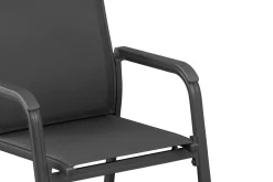 KETTLER BasicPlus Garten-Essgruppe, anthrazit, Alu/Textilene, Tisch 180/240x100cm, 6 Stapelsessel