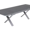 KETTLER BasicPlus Garten-Essgruppe, silber / anthrazit, Alu / Spraystone / Textil, Tisch 180/280x100cm, 10 Klappstühle