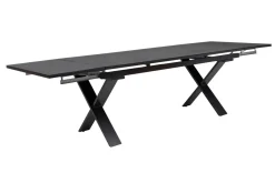 KETTLER BasicPlus Garten-Essgruppe, anthrazit, Alu / Spraystone / Textil, Tisch 180/280x100cm, 8 Klappstühle