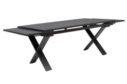 KETTLER BasicPlus Garten-Essgruppe, anthrazit, Alu / Spraystone / Textil, Tisch 180/280x100cm, 8 Klappstühle