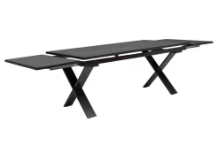 KETTLER BasicPlus Garten-Essgruppe, anthrazit, Alu / Spraystone / Textil, Tisch 180/280x100cm, 10 Klappstühle
