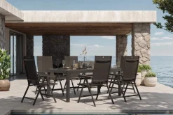 Kettler BasicPlus Garten-Essgruppe, 6 Personen, ausziehbarer Tisch 180–240 cm, Aluminium/Textilene