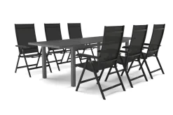 Kettler BasicPlus Garten-Essgruppe, 6 Personen, ausziehbarer Tisch 180–240 cm, Aluminium/Textilene